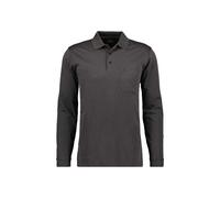 RAGMAN Herren Langarm-Poloshirt - Soft Knit Polo Knopf Langarm, Baumwollmischung, Knopfleiste, Easy Care Dunkelgrau XL