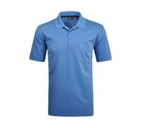 RAGMAN Herren Poloshirt - Oberteil, Softknit-Polo, Baumwollmischung, Brusttasche, Knopfleiste, kurz, einfarbig, blau, 3XL Hellblau