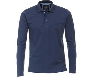 Poloshirt - Regular Fit - Langarm - Wash and Wear - blau Redmond
