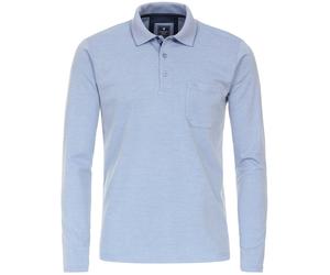 Poloshirt - Regular Fit - Langarm - Wash and Wear - hellblau Redmond