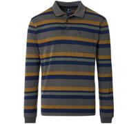 Poloshirt - Regular Fit - Langarm - Wash and Wear - Streifen - anthrazit Redmond