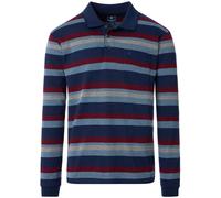 Poloshirt - Regular Fit - Langarm - Wash and Wear - Streifen - blau Redmond