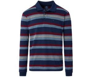 Poloshirt - Regular Fit - Langarm - Wash and Wear - Streifen - blau Redmond