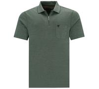 Poloshirt - Regular Fit - Softknit - Reissverschluss - grün Hajo