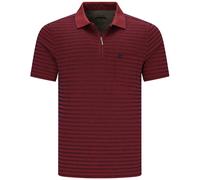 Poloshirt - Regular Fit - Softknit - Reissverschluss - Streifen - rot Hajo