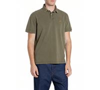 Poloshirt REPLAY, Herren, Gr. M, mud, Piqué, Obermaterial: 100% Baumwolle, unifarben, regular fit hüftbedeckend, abgesteppte Kante, Shirts, aus Baumwollpiqué, Regular Fit (40700202-M) mud