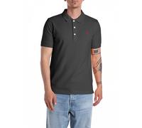 Poloshirt REPLAY, Herren, Gr. S, schwarz, Piqué, Obermaterial: 95% Baumwolle, 5% Elasthan, regular fit, Rippstrickbündchen, Shirts Poloshirt (89938447-S)