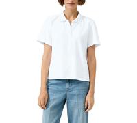 Poloshirt S.OLIVER, Damen, Gr. 40, weiß, Piqué, Obermaterial: 95% Baumwolle, 5% Elasthan, unifarben, regular fit normal, ohne Ausschnitt, Shirts, mit Piqué-Struktur (31377555-40) weiß