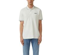 Poloshirt S.OLIVER, Damen, Gr. XXL, weiß, Piqué, Obermaterial: 95% Baumwolle, 5% Elasthan, bedruckt, kontrastfarbene Details, regular fit normal, ohne Ausschnitt, gerader Abschluss kontrastfarben, Shi