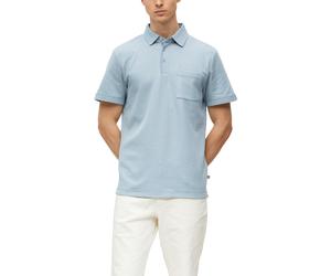 Poloshirt S.OLIVER, Herren, Gr. 3XL, mid blau, Piqué, Obermaterial: 58% Polyester, 40% Baumwolle, 2% Elasthan, unifarben, regular fit hüftbedeckend, Rundhals, Bündchen, Shirts, Sommer-Shirt mit Brustt