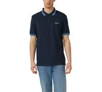 Poloshirt S.OLIVER, Damen, Gr. L, navy, Piqué, Obermaterial: 95% Baumwolle, 5% Elasthan, bedruckt, kontrastfarbene Details, regular fit normal, ohne Ausschnitt, gerader Abschluss kontrastfarben, Shirt