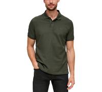 Poloshirt S.OLIVER, Herren, Gr. M, grün (olive), Jersey, Obermaterial: 100% Baumwolle, regular fit hüftlang, Rundhals, Rippbündchen, Shirts, mit Logostickerei (65111335-M) olive