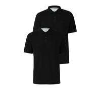 Poloshirt S.OLIVER, Herren, Gr. M, schwarz, Piquu00e9, Obermaterial: 100% Baumwolle, unifarben, casual, regular fit taillenbedeckt, ohne Ausschnitt, Kurzarm, Shirts, mit Logo Stickerei (35951433-M) sc