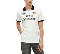Poloshirt S.OLIVER, Herren, Gr. XL, weiß, Jersey, Obermaterial: 100% Baumwolle, bedruckt, bestickt, unifarben mit Farbeinsätzen, normal hüftbedeckend, V-Ausschnitt, Bündchen, Shirts, Sommershirt - WM