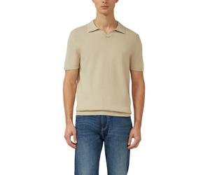 Poloshirt S.OLIVER, Herren, Gr. XXL, bone beige, Strick, Obermaterial: 85% Baumwolle, 15% Leinen, unifarben, regular fit normal, ohne Ausschnitt, Shirts, mit Rippbündchen (83678250-XXL) bone beige