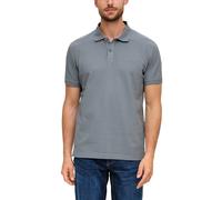 Poloshirt S.OLIVER, Herren, Gr. XXL, grau (mid grau), Jersey, Obermaterial: 100% Baumwolle, unifarben, regular fit hüftlang, Rundhals, Rippbündchen, Shirts, mit Logostickerei (33421623-XXL) mid grau