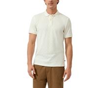 Poloshirt S.OLIVER, Herren, Gr. XXL, weiß (ecru), Jersey, Obermaterial: 60% Baumwolle, 40% Polyester, Strukturmuster, regular fit normal, ohne Ausschnitt, abgesteppte Kante, Shirts, mit Struktur-Muste