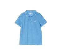 Poloshirt S.OLIVER JUNIOR, Jungen, Gr. 104/110, blau, Jersey, Obermaterial: 100% Baumwolle, bestickt, normal hüftbedeckend, Rundhals, Bündchen, Shirts, mit Logo-Stickerei, für Boys (76252927-104) blau