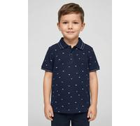 Poloshirt S.OLIVER JUNIOR, Jungen, Gr. 116/122, navy, Jersey, Obermaterial: 100% Baumwolle, bestickt, normal hüftbedeckend, Rundhals, Bündchen, Shirts, mit Logo-Stickerei, für Boys (88040801-116) navy