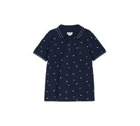 Poloshirt S.OLIVER JUNIOR, Jungen, Gr. 140, navy, Jersey, Obermaterial: 100% Baumwolle, bestickt, normal hüftbedeckend, Rundhals, Bündchen, Shirts, mit Logo-Stickerei, für Boys (88040801-140) navy