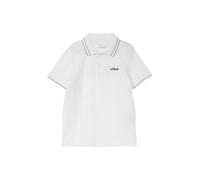 Poloshirt S.OLIVER JUNIOR, Jungen, Gr. 140, weiß, Jersey, Obermaterial: 100% Baumwolle, bestickt, normal hüftbedeckend, Rundhals, Bündchen, Shirts, mit Logo-Stickerei, für Boys (69713031-140) weiß