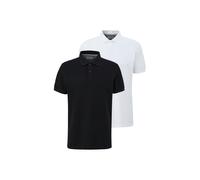Poloshirt S.OLIVER "Poloshirt Basic Poloshirt 2er Pack", Herren, Gr. L, bunt (weiß, schwarz), Obermaterial: 100% Baumwolle CO., Shirts (33564839-L) weiß, schwarz