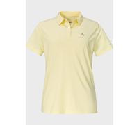 Poloshirt SCHÖFFEL "CIRC Polo Shirt Tauron L", Damen, Gr. 44, gelb (5105, gelb), Oberstoff: 100% Polyester, V-Ausschnitt, Shirts (41313519-44) 5105, gelb