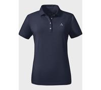 Poloshirt SCHÖFFEL "CIRC Polo Shirt Tauron L", Damen, Gr. 48, blau (8820, blau), Oberstoff: 100% Polyester, V-Ausschnitt, Shirts (73791837-48) 8820, blau