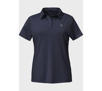 Poloshirt SCHÖFFEL "Polo Shirt Ramseck L", Damen, Gr. 34, blau (8820, blau), Oberstoff: 77% Polyester, 18% Lyocell, 5% Elasthan, V-Ausschnitt, Shirts Poloshirt (74072466-34)