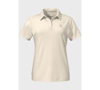 Poloshirt SCHÖFFEL "Polo Shirt Ramseck L", Damen, Gr. 40, weiß (1140, weiß), Oberstoff: 77% Polyester, 18% Lyocell, 5% Elasthan, V-Ausschnitt, Shirts (35198922-40) 1140, weiß