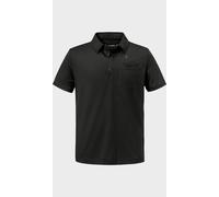 Poloshirt SCHÖFFEL "Polo Shirt Ramseck M", Herren, Gr. 50, 9990, schwarz, Oberstoff: 77% Polyester, 18% Lyocell, 5% Elasthan, V-Ausschnitt, Shirts (86439137-50) 9990, schwarz