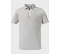 Poloshirt SCHÖFFEL "Polo Shirt Ramseck M", Herren, Gr. 52, grau (9180, grau), Oberstoff: 77% Polyester, 18% Lyocell, 5% Elasthan, V-Ausschnitt, Shirts Poloshirt (62516256-52)