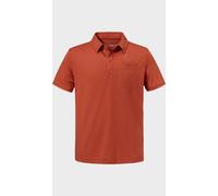 Poloshirt SCHÖFFEL "Polo Shirt Ramseck M", Herren, Gr. 56, orange (5590, rot), Oberstoff: 77% Polyester, 18% Lyocell, 5% Elasthan, V-Ausschnitt, Shirts (47016828-56) 5590, rot