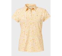 Poloshirt SCHÖFFEL "Polo Shirt Sternplatte L", Damen, Gr. 36, gelb (5465, gelb), Oberstoff : 90% Nylon 10% Elasthan, V-Ausschnitt, Shirts Poloshirt (94045824-36)