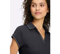 Kurzarmshirt HEINE "Shirt", Damen, Gr. 42, schwarz, 95% Baumwolle, 5% Elasthan, unifarben, V-Ausschnitt, Shirts (34869366-42) schwarz
