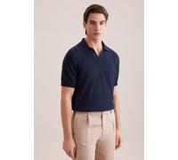 Poloshirt SEIDENSTICKER "Schwarze Rose", Herren, Gr. L, navy, 60% Baumwolle, 40% Leinen, unifarben, regular fit, Shirts, Polo Uni (53541844-L) navy