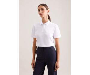 Poloshirt SEIDENSTICKER "Schwarze Rose", Damen, Gr. XS, weiß, 100% Baumwolle, unifarben, regular fit, Shirts, Polo Uni (88684463-XS) weiß