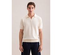 Poloshirt SEIDENSTICKER "Schwarze Rose", Herren, Gr. L, weiß, 60% Baumwolle, 40% Leinen, unifarben, regular fit, Shirts, Polo Uni (32206223-L) weiß