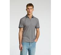 Poloshirt SELECTED "SLHFAVE ZIP SS POLO NOOS", Herren, Gr. XXL, grau (medium grau melange), Jersey, Obermaterial: 50% Baumwolle, 50% Polyester, meliert, unifarben, regular fit normal, ohne Ausschnitt,