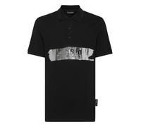 Poloshirt PLEIN SPORT "Silver Brush", Herren, Gr. XL, schwarz (02, schwarz), Obermaterial: 100% Baumwolle, Shirts (83947822-XL) 02, schwarz