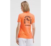 SOCCX Damen Poloshirt aus Pikee mit Backprint, feminin tailliertes Kurzarm Polohemd - 95% Baumwolle, 5% Elasthan