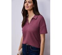 Poloshirt STREET ONE, Damen, Gr. 36, schwarz clouded blush, Jersey, Obermaterial: 50% Viskose, 47% Polyester, 3% Elasthan, unifarben, regular fit normal, ohne Ausschnitt, Shirts, mit Stretchanteil (12