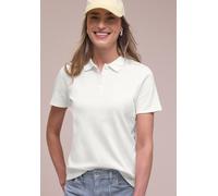 Street One Kurzarm Poloshirt in Rippstruktur Off White 42
