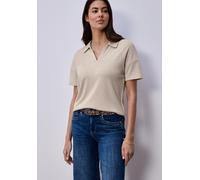 Poloshirt STREET ONE, Damen, Gr. 46, clay sand, Jersey, Obermaterial: 50% Viskose, 47% Polyester, 3% Elasthan, unifarben, regular fit normal, ohne Ausschnitt, Shirts, mit Stretchanteil (61343809-46) c