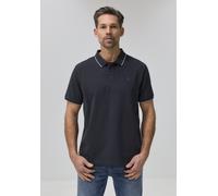 Poloshirt STREET ONE MEN, Damen, Gr. M (40), schwarz ink blau, Web, 100% Baumwolle, unifarben, normal normal, hoch geschlossener Ausschnitt, abgesteppt, Shirts, aus reiner Baumwolle (35529315-M) schwa