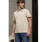 Poloshirt STREET ONE MEN, Damen, Gr. XXL (46), sandweiß, Web, 100% Baumwolle, unifarben, normal normal, hoch geschlossener Ausschnitt, abgesteppt, Shirts, aus reiner Baumwolle (36914602-XXL) sandweiß