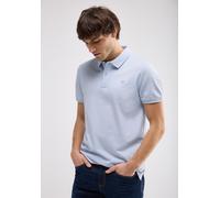 Poloshirt STREET ONE MEN, Herren, Gr. 3XL, blau (soft blau), Web, 100% Baumwolle, unifarben, gerade normal, hoch geschlossener Ausschnitt, Bündchen, Shirts, aus reiner Baumwolle (19438446-XXXL) soft b