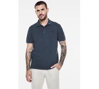 Poloshirt STREET ONE MEN, Herren, Gr. L (42), blau (marine blau), Web, 100% Baumwolle, unifarben, gerade hüftlang, V-Ausschnitt, Bündchen, Shirts, aus reiner Baumwolle (78102067-L) marine blau