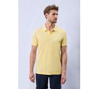 Poloshirt STREET ONE MEN, Herren, Gr. L (42), gelb (sunny gelb), Web, 100% Baumwolle, unifarben, normal normal, hoch geschlossener Ausschnitt, Bündchen, Shirts, mit Seitlichen Einschlitzen am Saum (26