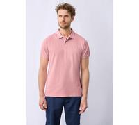 Poloshirt STREET ONE MEN, Herren, Gr. L (42), orange (pastel peach), Web, 100% Baumwolle, unifarben, normal normal, hoch geschlossener Ausschnitt, Bündchen, Shirts, mit Seitlichen Einschlitzen am Saum